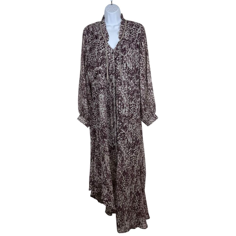 RELIGION LONDON Dress Womens Large Purple Chiffon Abstract Animal Whimsigoth